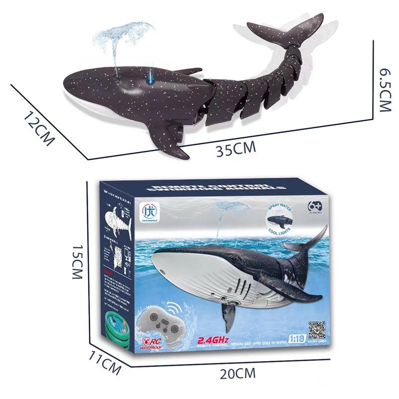 2.4G Remote Control Electric Shark Toy - Wireless Charging Water Toy for Kids