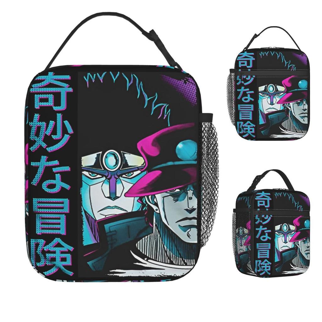 Anime Jojo Bizarre Adventure Lunch Bag School Lunch Box For Child Fun Graphic Design Thermal Lunch Bags Waterproof Cooler Bag