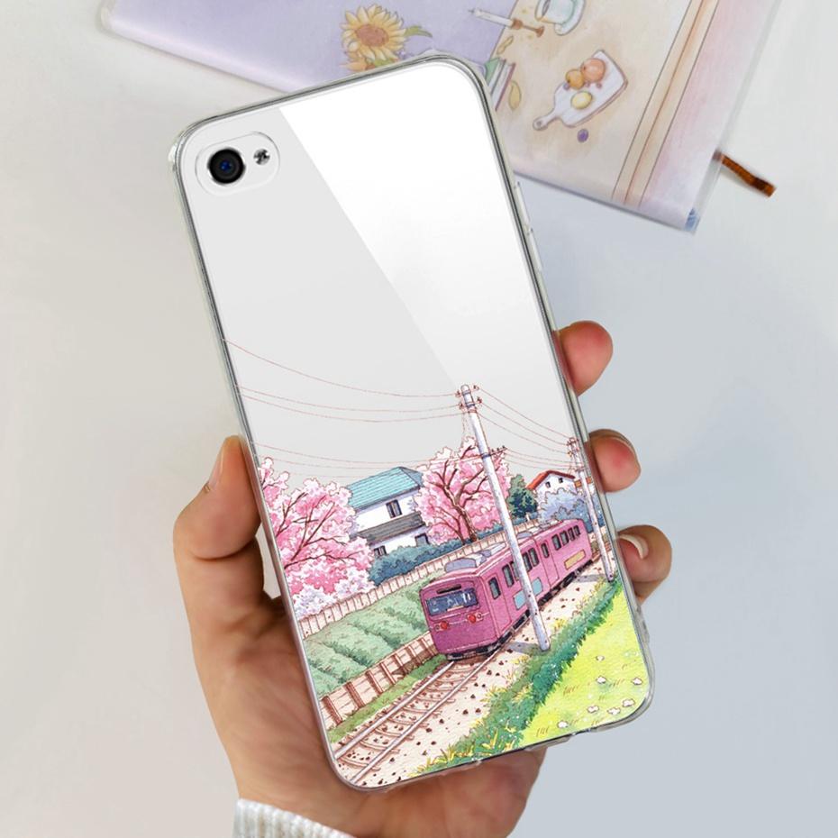 Custodia Per iPhone 4 4s Carino Gatto Dinosauro Modello Cover Posteriore Per iPhone4 iPhone4s Morbido Silicone Trasparente TPU Custodie per Telefono