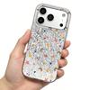 Phone Case for iphone Air 11 17 Pro XS Max 16 Plus 18 Pro Max 15 12 14 13 XR sticker Silver Cracked Texture Shockproof Cover