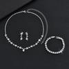 Elegant Rhinestone Set: Necklace, Earrings & Bracelet with Claw Chain Design - Multiple Styles