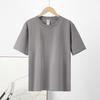 Kurzarm-T-Shirt aus reiner Baumwolle mit Rundhalsausschnitt für Damen, einfarbig, halbärmeliges Basis-T-Shirt