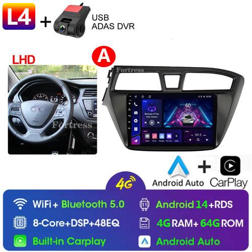 Fortress 6G 128G Android 12 Car Radio For Hyundai I20 LHD 2015 2016 2017 Stereo GPS Carplay Auto Multimedia Player 2Din DVD