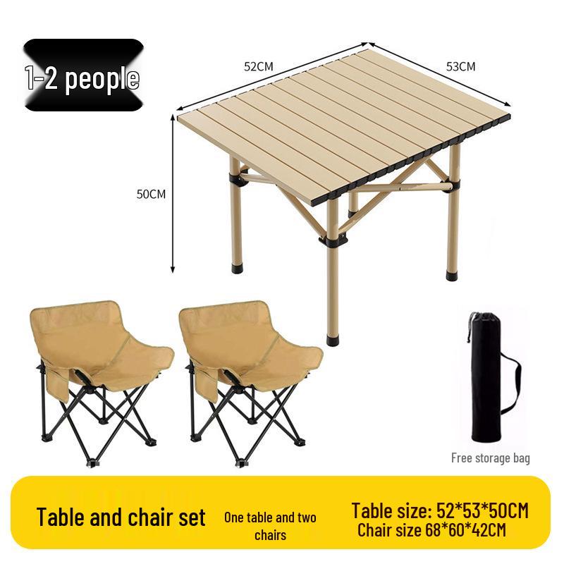 Portable Folding Chair and Table Set for Camping, Fishing, Dining, Street Vendors, Barbecue, and Outdoor Self-Driving Tours.