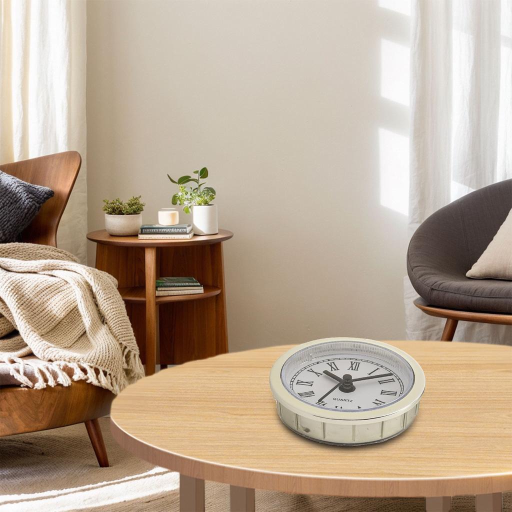 DIY Clock Projects Clock Movement Replacement 50MM Clock Insert Gold Border High-Quality Movement Transparent Lens