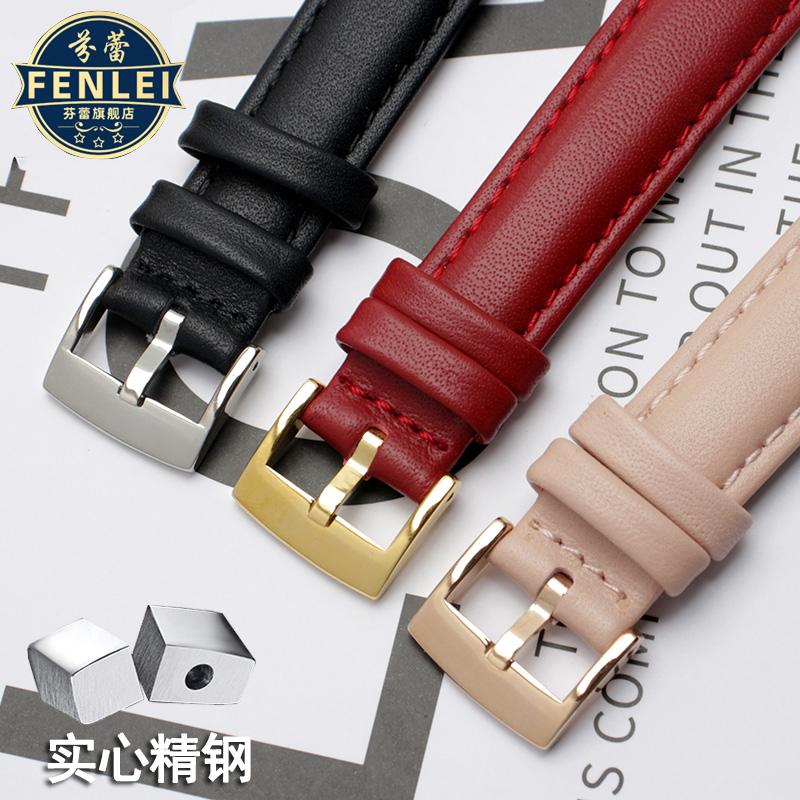 Genuine Leather Watch Band Women's Watch Strap for Folli Follie Lady Bubble Series Notch Pin Buckle Watch Bracelet 12MM 16MM 20