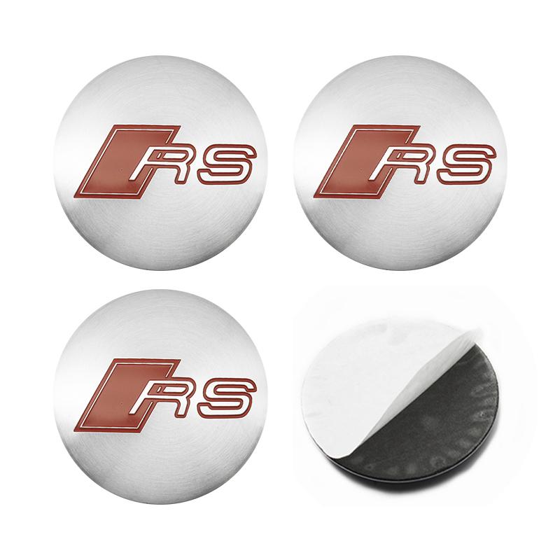 For Audi  A5 4Pcs 56mm Car Wheel Hub Cap Center Sticker Emblem Badge Decal Accessories For Audi A1 A3 A4 A5 A6 A7 Q3 Q5 Q7 RS3 RS4 RS5 S3 S4