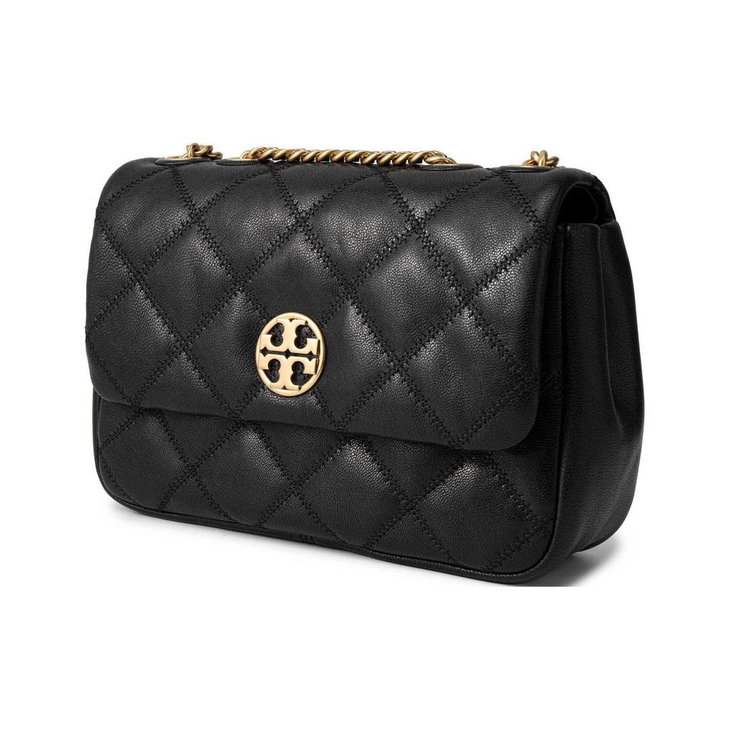 TORY BURCH Willa Leather Messenger Bag, Shoulder Bag Small Women's Black 148243-001