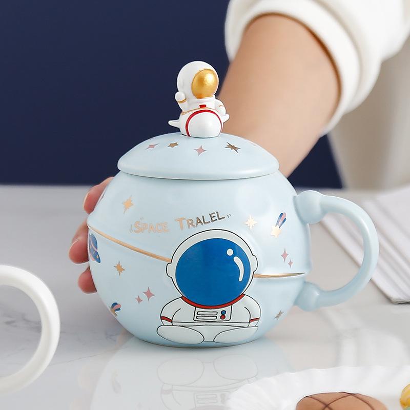 Creative Space Astronaut Large Capacity Ceramic Mug Gift Box Simple Water Cup Planet Mug