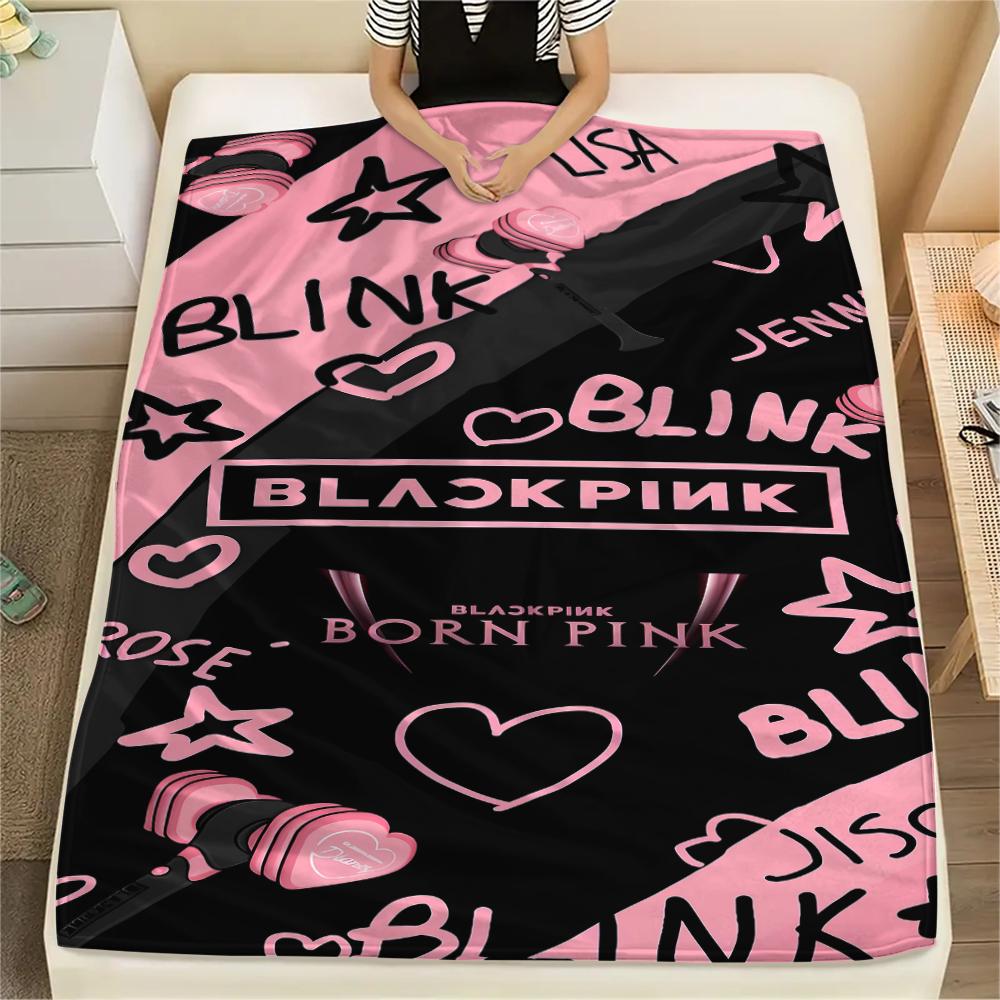 1pz Coperta in Flanella con Stampa Blackpink, Alta Qualità per Tutte le Stagioni, Arredamento per la Casa, Calore e Comfort, Perfetta per Regali di Natale