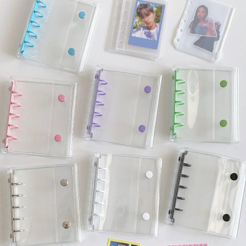 M5 Widening Double Button Transparent Pvc Soft Cover Binder Cover Journal Sketchbook Accessories Diary Office Supplies
