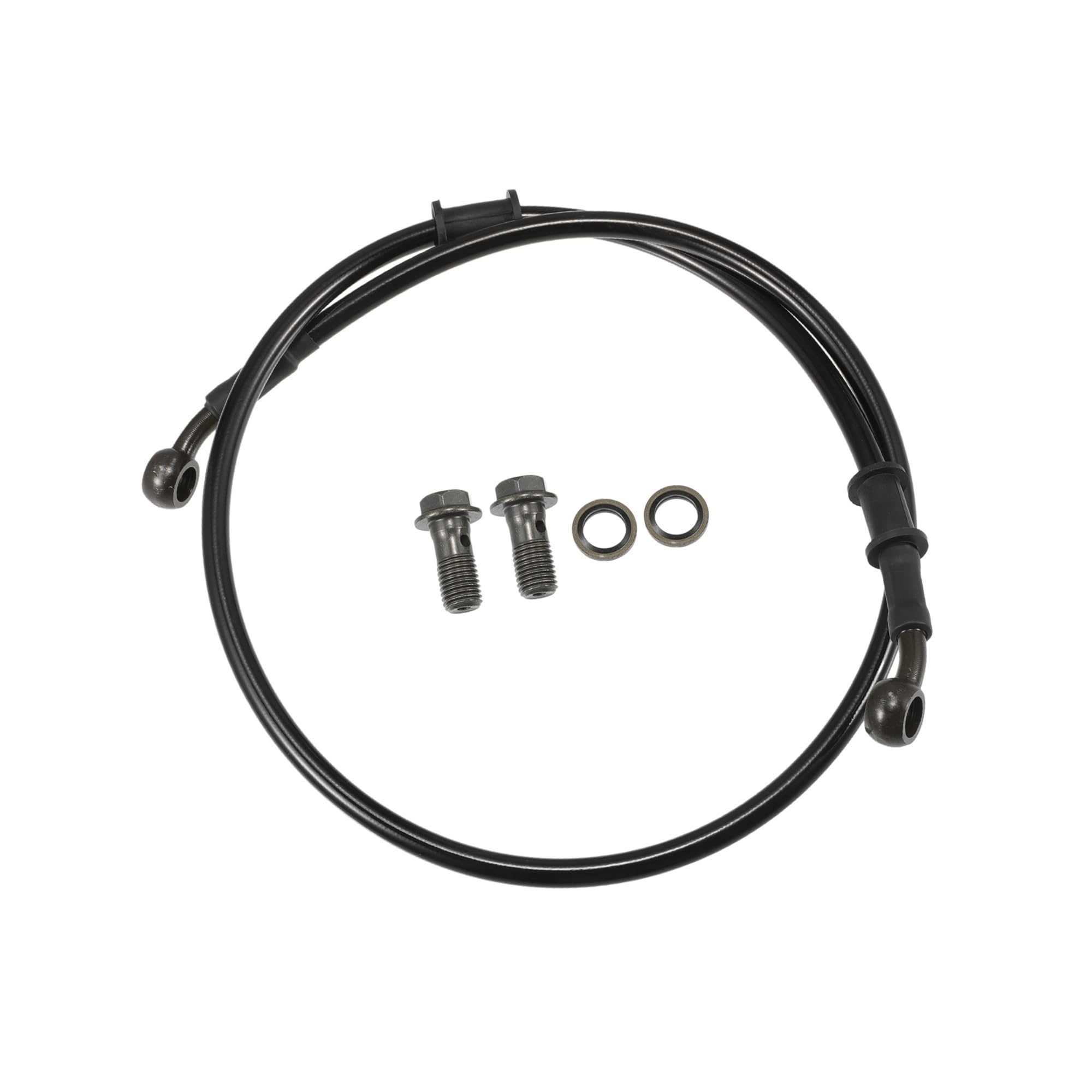 

BULLSPANN Motorcycle Brake Hose, Clutch Hose, Hose, For Motorcycles, ATVs, Off-Road Bikes, Universal, Durable, Replacement, Black, Angle 28°, 90cm 90cm чёрный