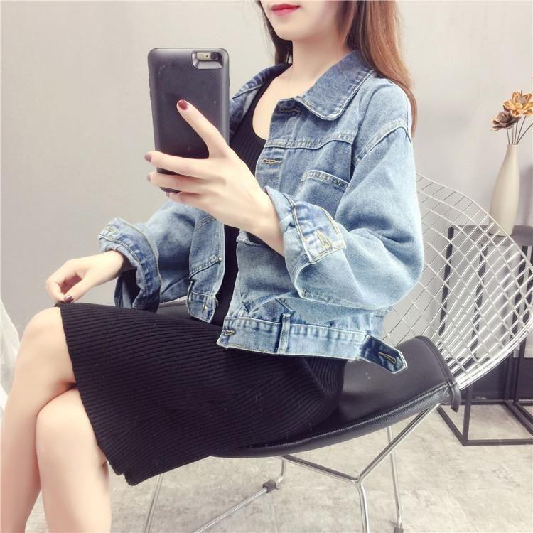 2024 Spring/Summer Women's Casual Loose Long Sleeve Denim Jacket