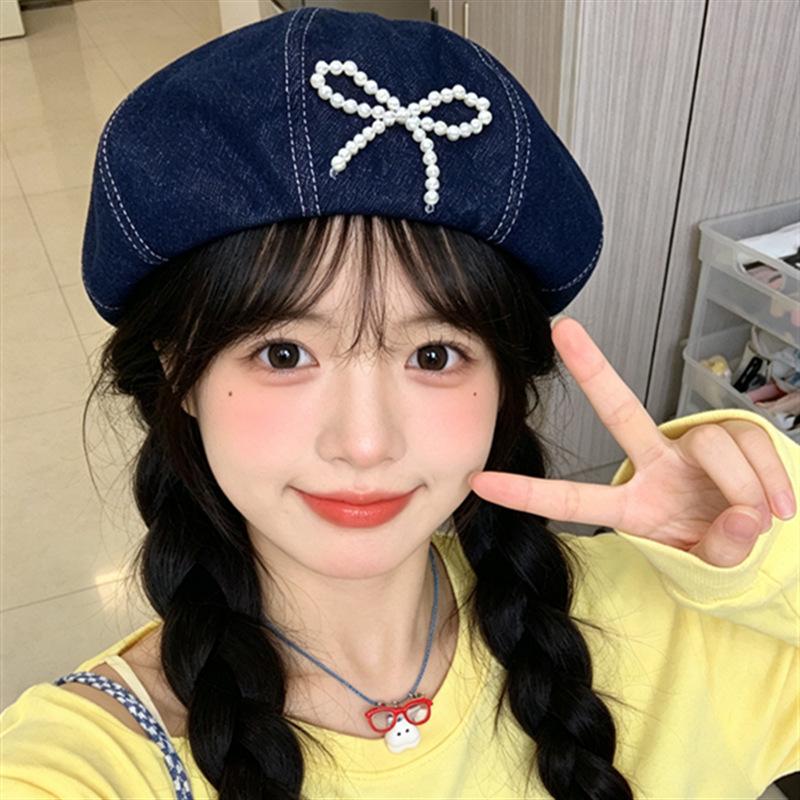 Love cowboy beret children summer sweet and cute patch bud painter hat fashionable versatile face hat