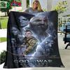 3D Game God of War Pattern Blanket Star Art Flannel Thin Blanket Portable Home Travel Office Lunch Break Blanket Birthday Gift