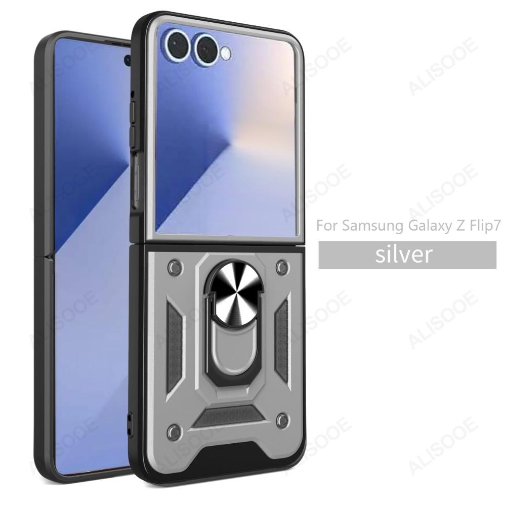 Z Flip 7 Case for Samsung Galaxy Z Flip 7 Case Armor Shockproof Magnetic Ring Stand Holder Cover for Samsung Z Flip7 5G Capa