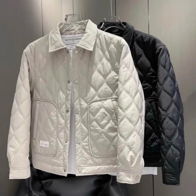 Autumn Men's Diamond-shaped Cotton Jacket Winter Fashion Cotton Jacket Coat 2025