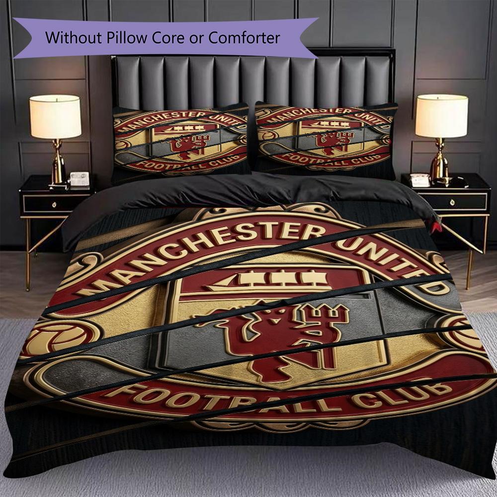 Glory Devils Emblem Bedding (1 * duvet cover + 2 * pillowcase, without core) 2D Flat Christmas birthday gift Duvet cover and pillowcase Bedding set