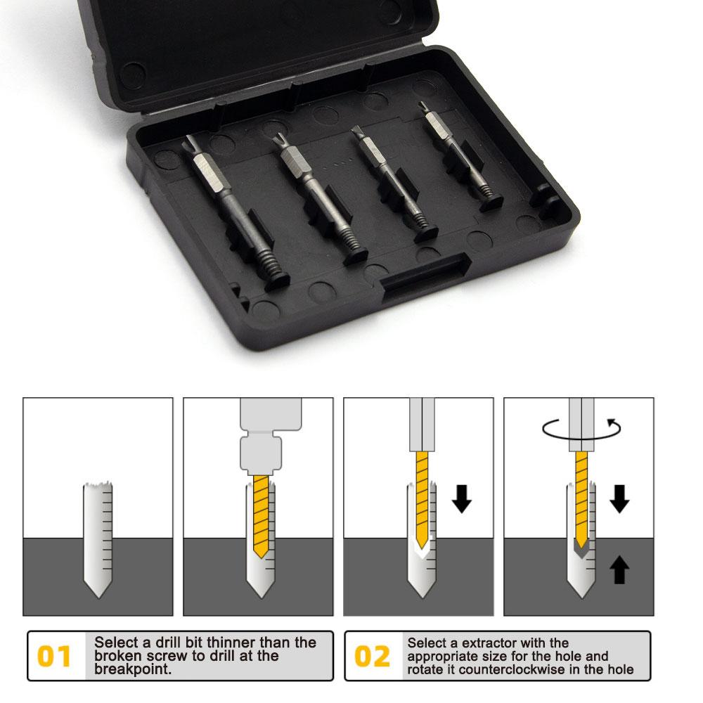 High Speed Steel 6542 Double Head Extractor Broken Head Screw Sliding Tooth Removal Tool Bits Power Tool Accessory Set