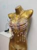 European Handmade Beaded Tassel Body Chain Vest for Women - Beach Party Strappy Chest Chain
