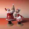 Outdoor Christmas Festival Couple Boy and Girl Resin Ornaments Gift
