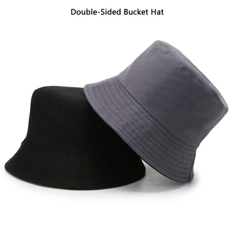 Unisex Oversize Cotton Bucket Hat For Big Head, Double Sided Design For Sun Protection And Breathability, Available In Multiple Colors