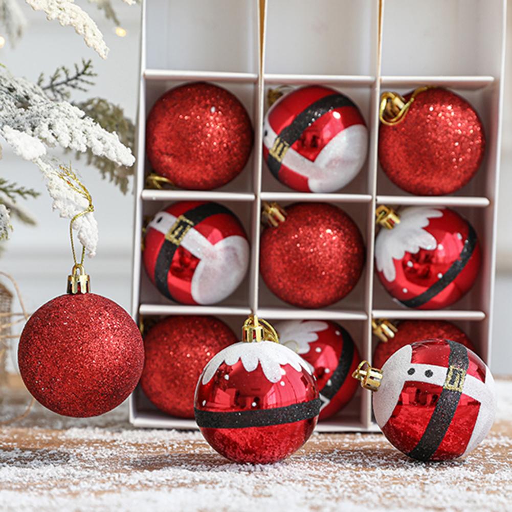 12PCS Decorative Plastic Christmas Balls for Tree Hanging Ornaments 6CM Diameter for Festive Decor and DIY Projects