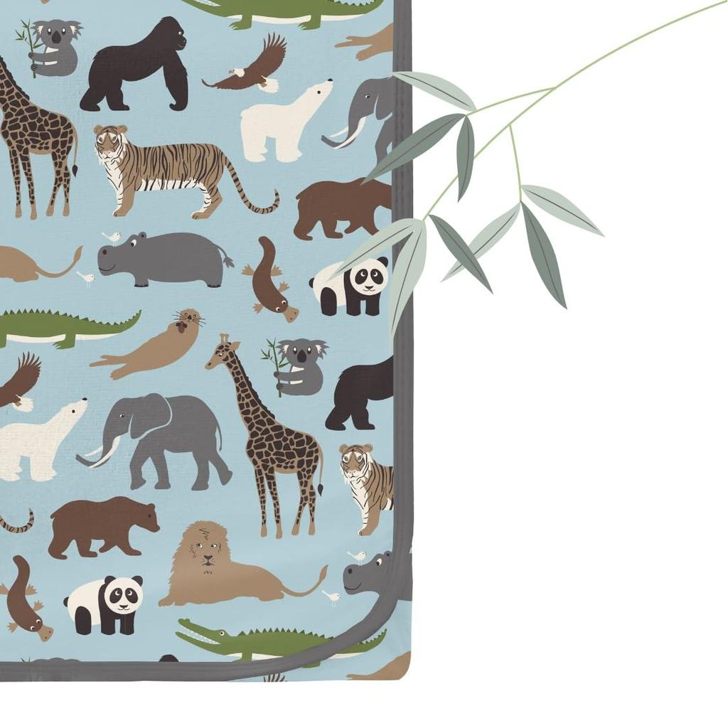 KICKEE Special Receiving Blanket (Spring Sky Zoo) – Swaddle for Newborns, Baby Blanket, Blankie