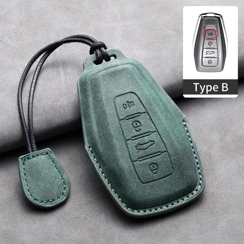 Leather Car Remote Key Case Cover for Geely for Geely Coolray X6 X7 EX7 Emgrand Global Hawk GX7 Kulrey GT GC9 Atlas Boyue NL3