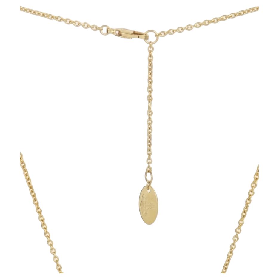 VIVIENNE WESTWOOD Natalina Saturn Crystal Shell Design Necklace Unisex Necklace Gold 630203D302R102