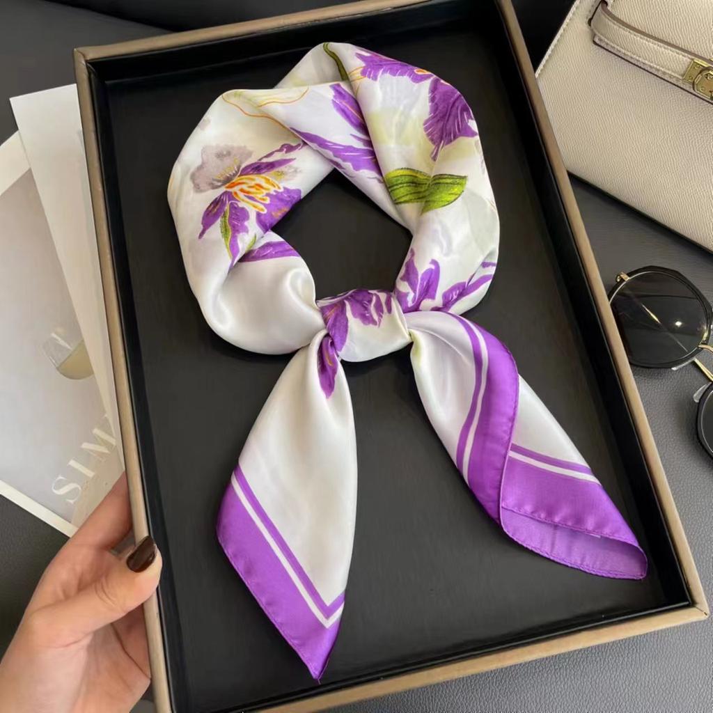 Modenäsduk Halsdukar Kvinnor Fyrkantiga Hradband Små Sjalar Wraps Sacrfs 70x70cm