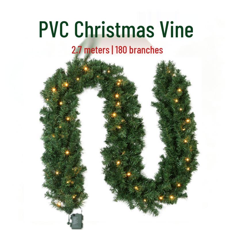 2,7 Meter grüne PVC-Weihnachtsgirlande Dekoration für Hotels & Supermärkte