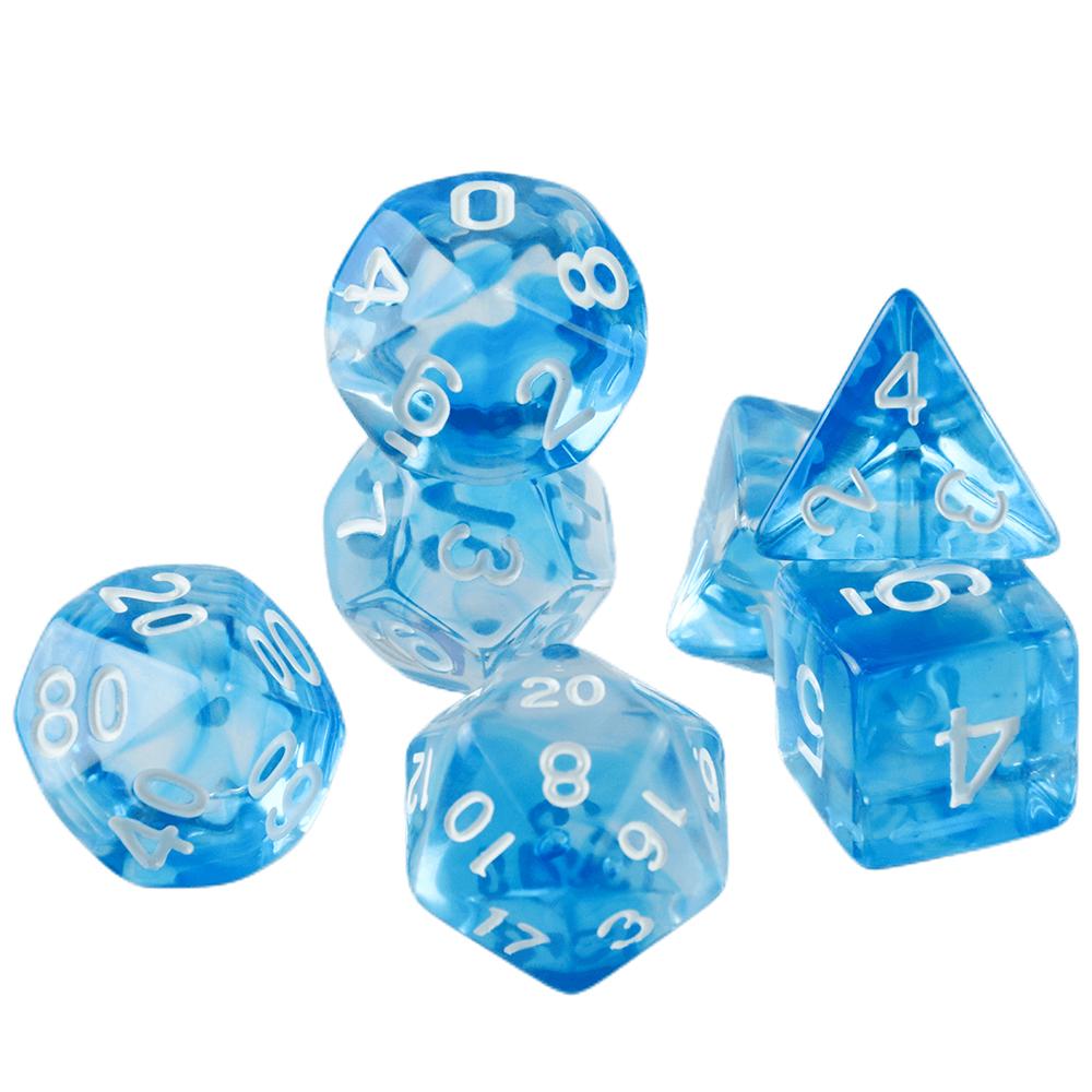 Transparent Mixed Colors Dice 7pcs Polyhedral Dice for DND RPG Board Game Accessories