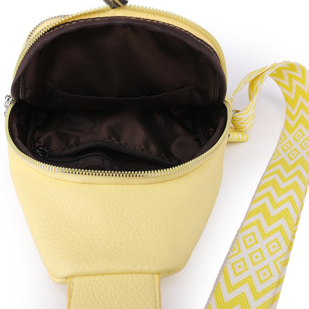 Women Chest Bag PU Leather Fashion Shoulder Bag Simple Casual Chest Waist Pocket