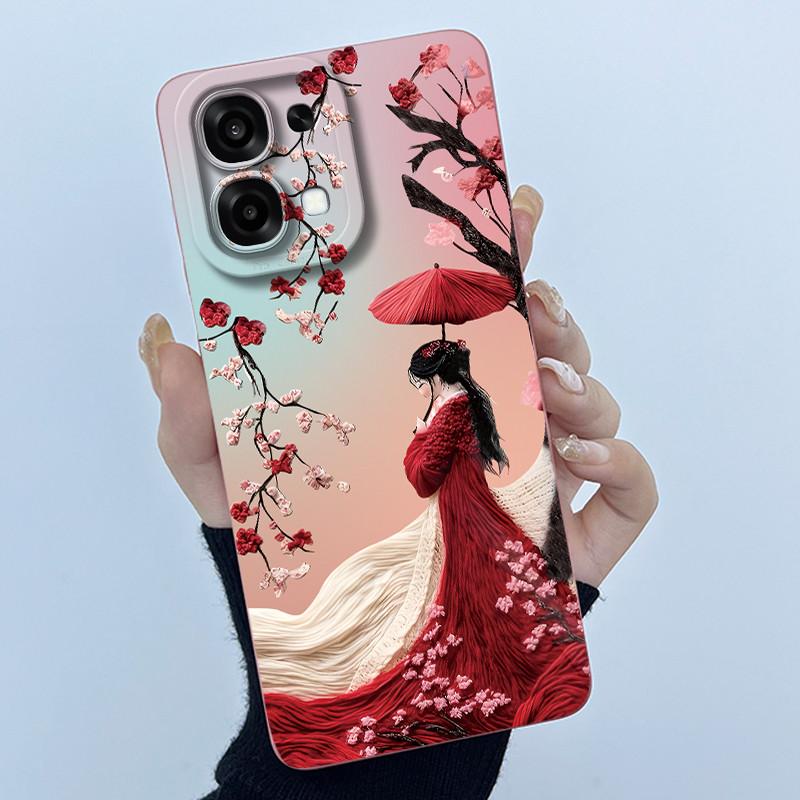 For Oppo A6 Pro 5G 4G Case Fashion Simplicity Oil Painting Floral Silicone Soft Phone Casing New Design Shockproof Back Cover