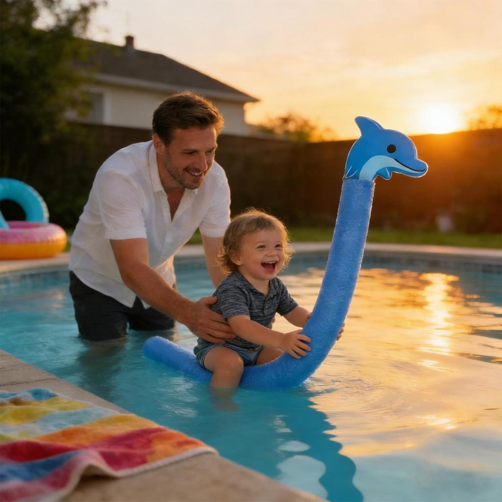 Animal Head Design Floating Pool Noodles for Outdoor River Lake Beach Party Vacation Holiday Weekend Gathering