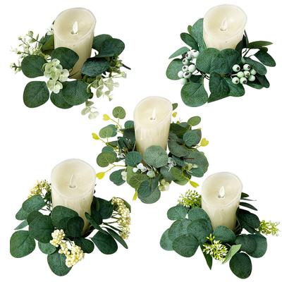American Spring Simulation Wreath Candle Wreath Eucalyptus Wreath Eucalyptus Leaf Wreath Dining Table Candlestick Wreath