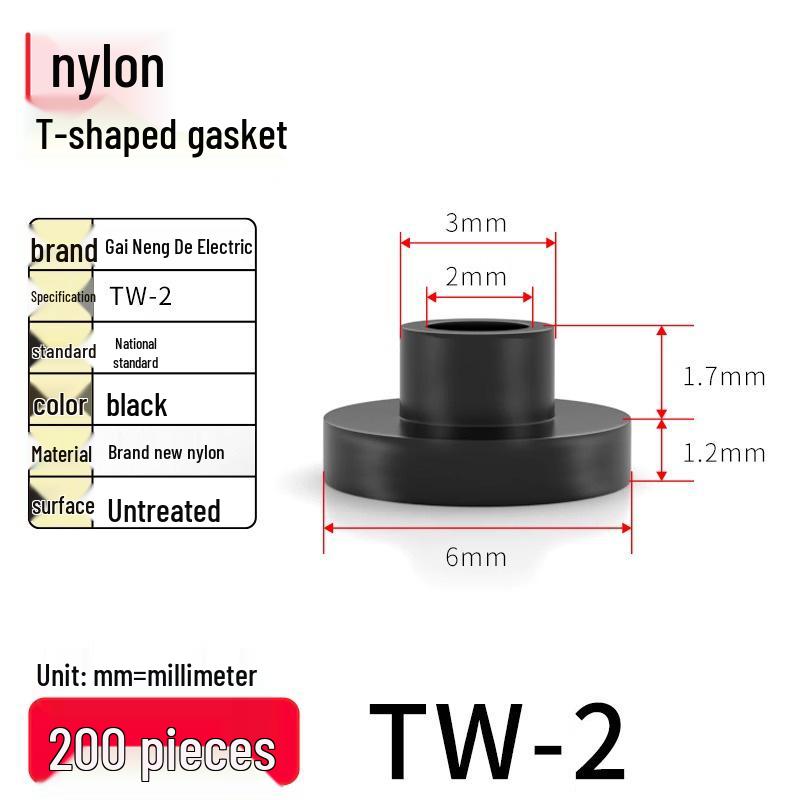 T-Shaped Nylon Gasket Ring Screw Shaft Sleeve with Concave-Convex Insulation Pad M2