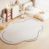 Ins Cream Style Carpets for Living Room Wabi-sabi Bedroom Decor Plush Carpet Fluffy Soft Bedside Rug Irregular Shaped Thick Mat