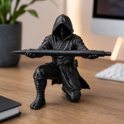 3D Printed Desktop Shadow Warrior Organizer Black Pen Holder Novelty Gift Miniature Creative Samurai Ornament