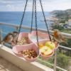 Flower Shaped Hanging Bird Feeder Adjustable Chain Large Capacity Hummingbird Feeder Multipurpose Durable Chain Feeding Tray