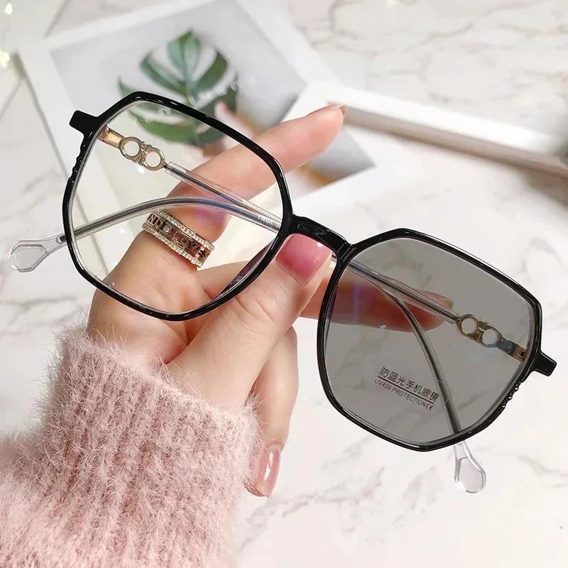 Blue Light Blocking Pochromic Myopia Glasses Vintage Women Men Outdoor Sunglasses Finished Optical Short-sight Goggle Diopter