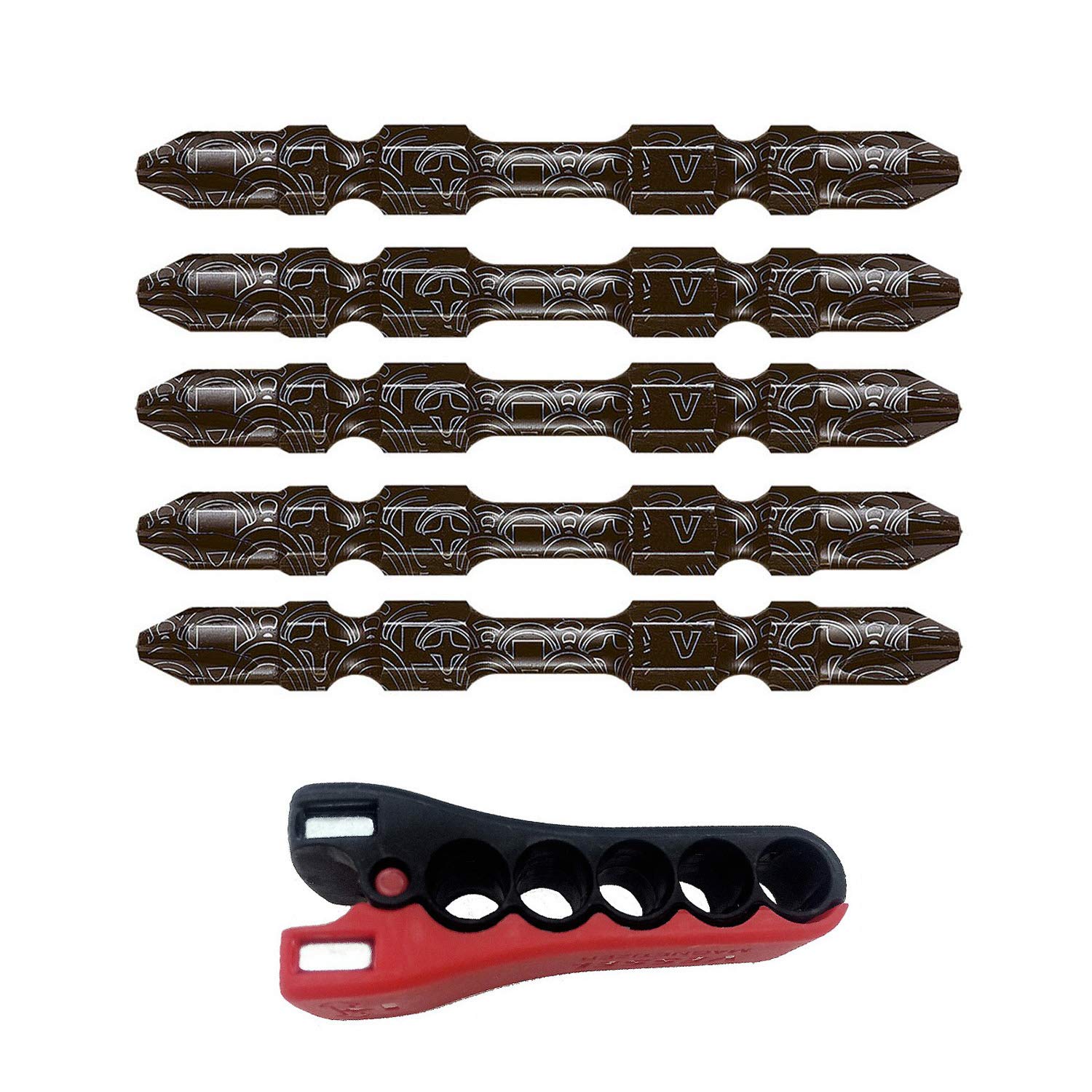 

VESSEL Rib Torsion Bit BL Double End x 65mm Set of 5 with Bit Clip +2 RBT5P2065-BL