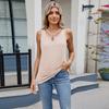 Mode Sommer Neue Artikel Einfarbig Rundhals Ärmelloses Top Lose Weste für Frauen