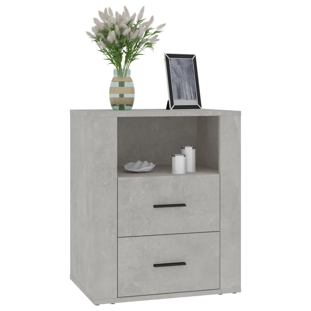 Nightstand Concrete Grey 50 X 36 X 60 Cm Engineered Wood