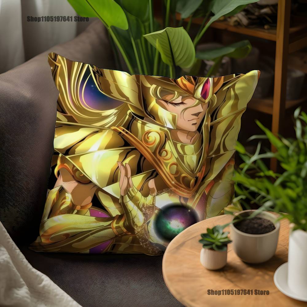Saint Seiya Virgo Shaka Pillow Case For Sofa Decor Car Office Room Printing Cushion Cover Decorations and Protector