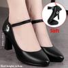 High Heel Soft Leather Autumn Women's Shoes Comfortable and Lightweight Casual Shoes Ladies Buckle Leather Shoes