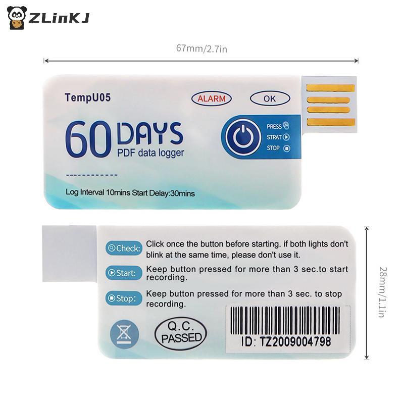 60 Day Data Logger Disposable USB Temperature Monitor for Cold Chain Food Pharmaceuticals Safe Delivery