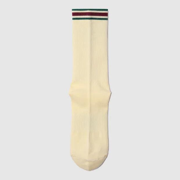 Graphic Wording Cushioning Crew Socks Yellow UR123CSC25