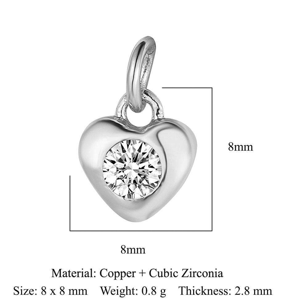 3pcs/Lot Crescent Moon Copper Zircon DIY Jewelry Pendant Octagonal Star Heart Butterfly CZ Charms Necklace Making